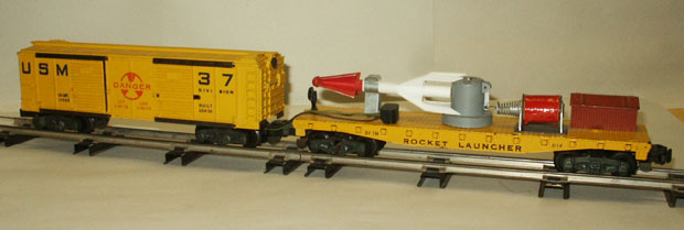 Repro Red/Yellow/Blue Rocket for American Flyer Launcher & Rocket Carrier Flats 
